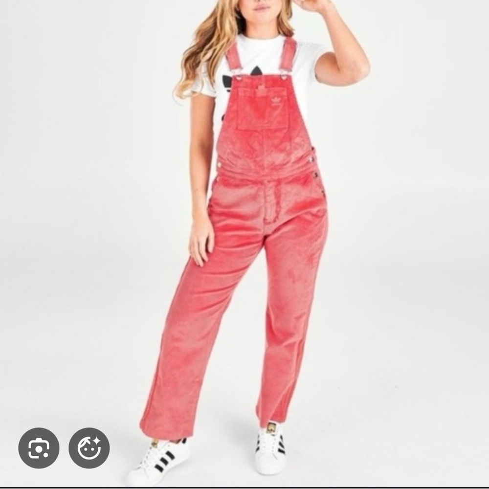 Adidas Originals Pink Corduroy Dungaree Overalls Women’s XS GU3001